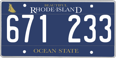 RI license plate 671233