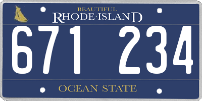 RI license plate 671234