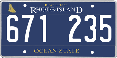 RI license plate 671235