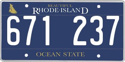 RI license plate 671237