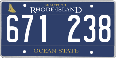 RI license plate 671238