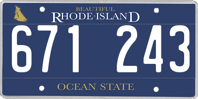 RI license plate 671243