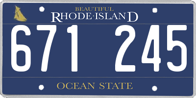 RI license plate 671245