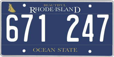 RI license plate 671247