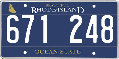 RI license plate 671248