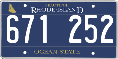 RI license plate 671252