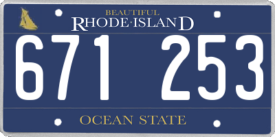 RI license plate 671253