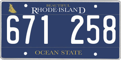 RI license plate 671258