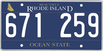 RI license plate 671259