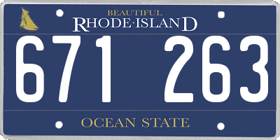 RI license plate 671263