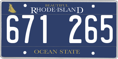 RI license plate 671265