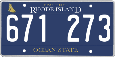 RI license plate 671273