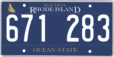 RI license plate 671283