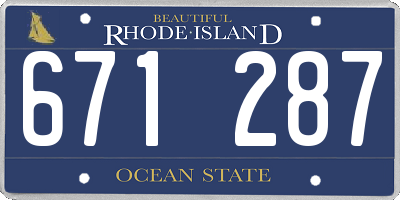 RI license plate 671287