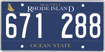 RI license plate 671288