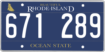 RI license plate 671289