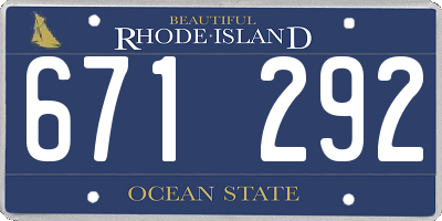 RI license plate 671292