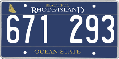 RI license plate 671293