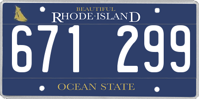 RI license plate 671299