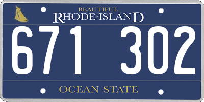 RI license plate 671302