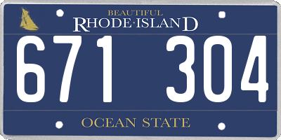 RI license plate 671304