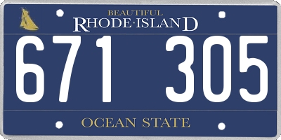 RI license plate 671305