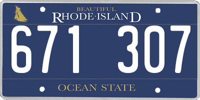 RI license plate 671307