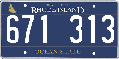 RI license plate 671313