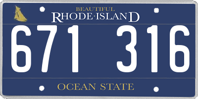 RI license plate 671316