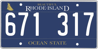 RI license plate 671317