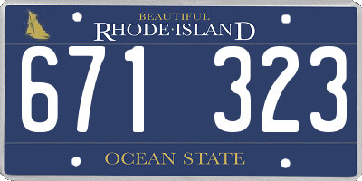 RI license plate 671323