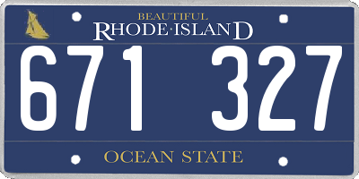 RI license plate 671327