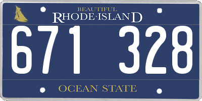 RI license plate 671328