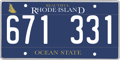 RI license plate 671331