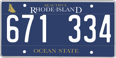 RI license plate 671334