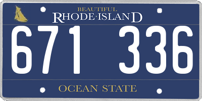 RI license plate 671336