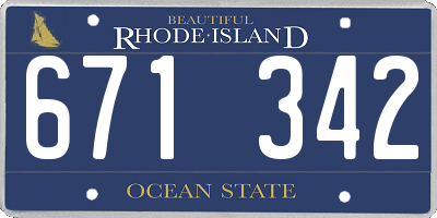 RI license plate 671342