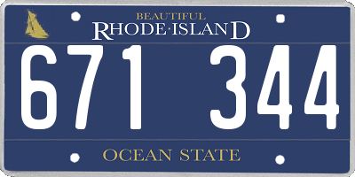 RI license plate 671344
