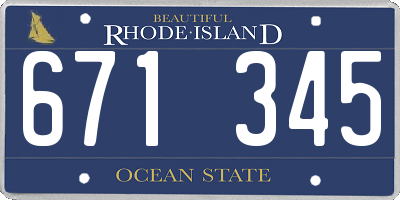 RI license plate 671345