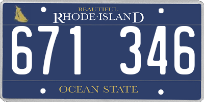 RI license plate 671346