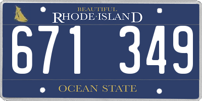RI license plate 671349