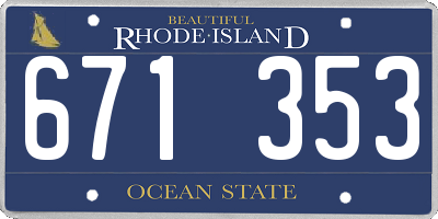 RI license plate 671353