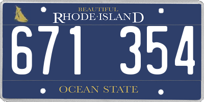 RI license plate 671354