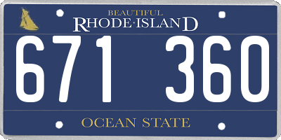 RI license plate 671360