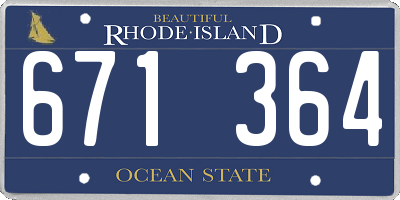 RI license plate 671364