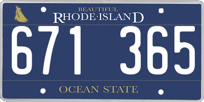 RI license plate 671365