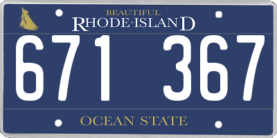 RI license plate 671367