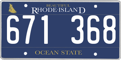 RI license plate 671368