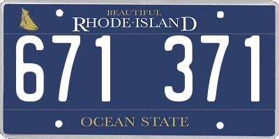 RI license plate 671371