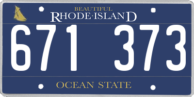 RI license plate 671373